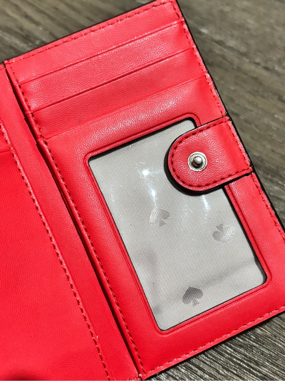 Kate Spade Lena Small Leather Bifold Wallet Tan Red - Picture 8 of 15